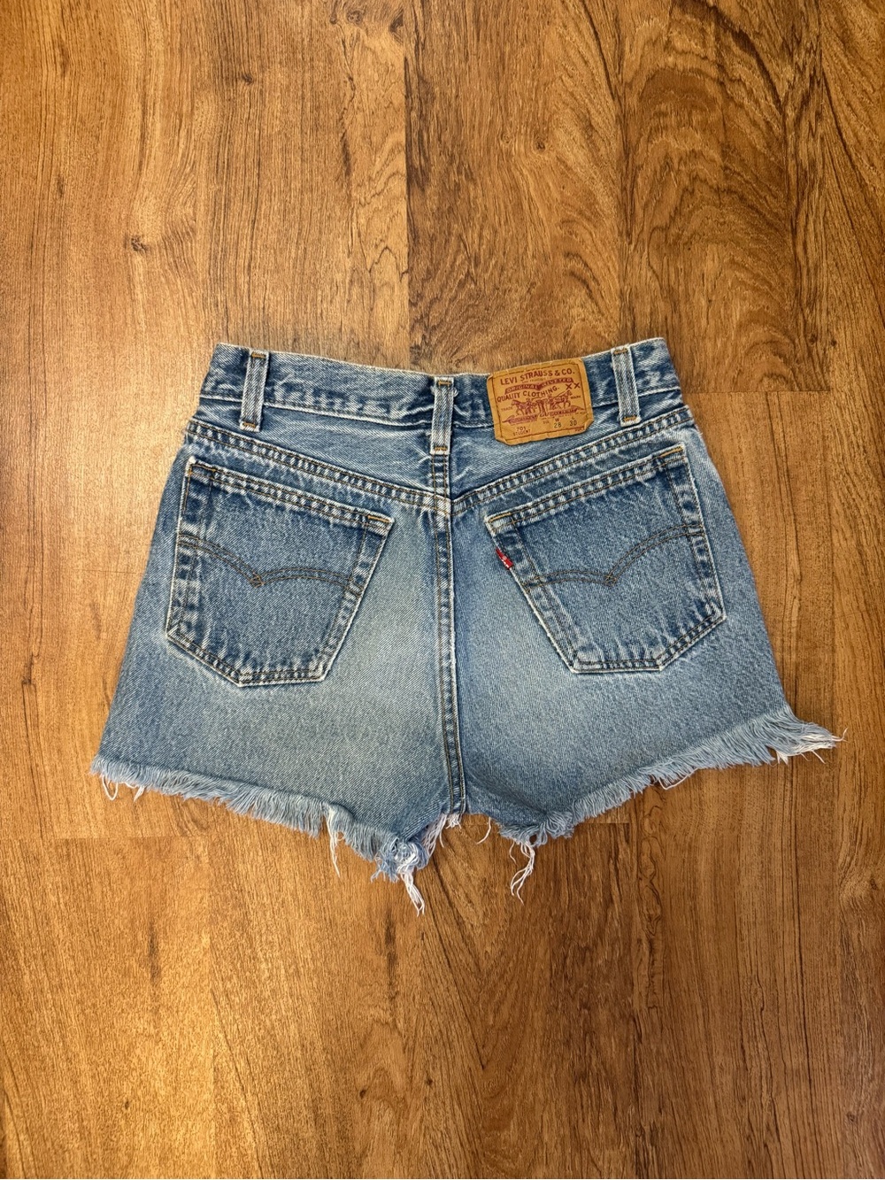 90’s Vintage 701 Student Fit Denim Jean Shorts. Paper Tag. Made in USA. 25